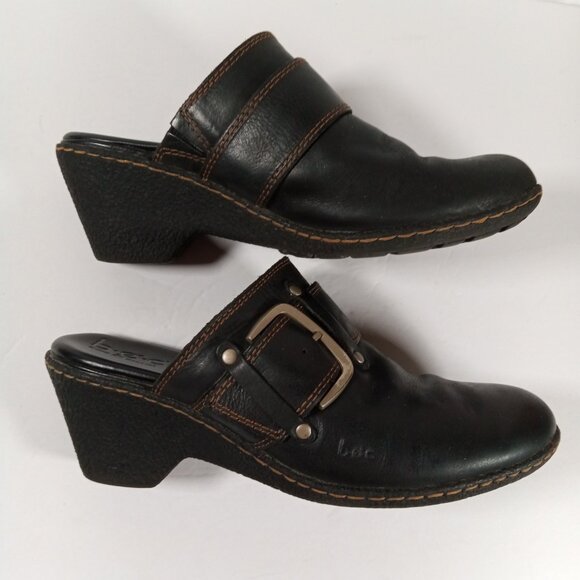 b.o.c Born Concept Leather Mules Women Size US 9 Black BC3725 - Picture 4 of 15